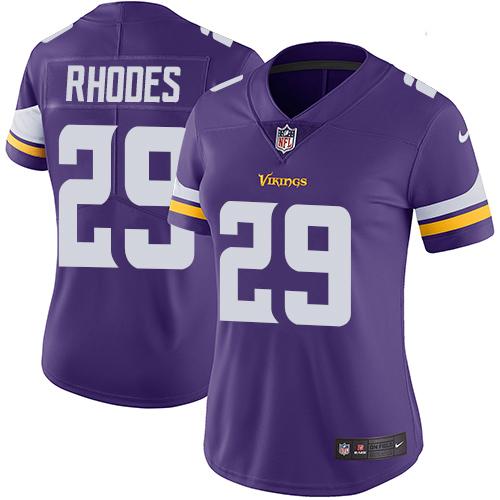 Women 2019 Minnesota Vikings #29 Rhodes purple Nike Vapor Untouchable Limited NFL Jersey->women nfl jersey->Women Jersey